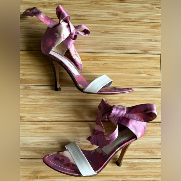 Sergio Rossi Heels Pink Purple White 37 7 - Picture 1 of 11